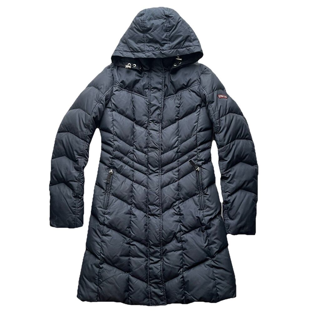 Bogner Fire + Ice Goose Down Puffer Jacket Insulated Full Zip Chevron Hooded 6